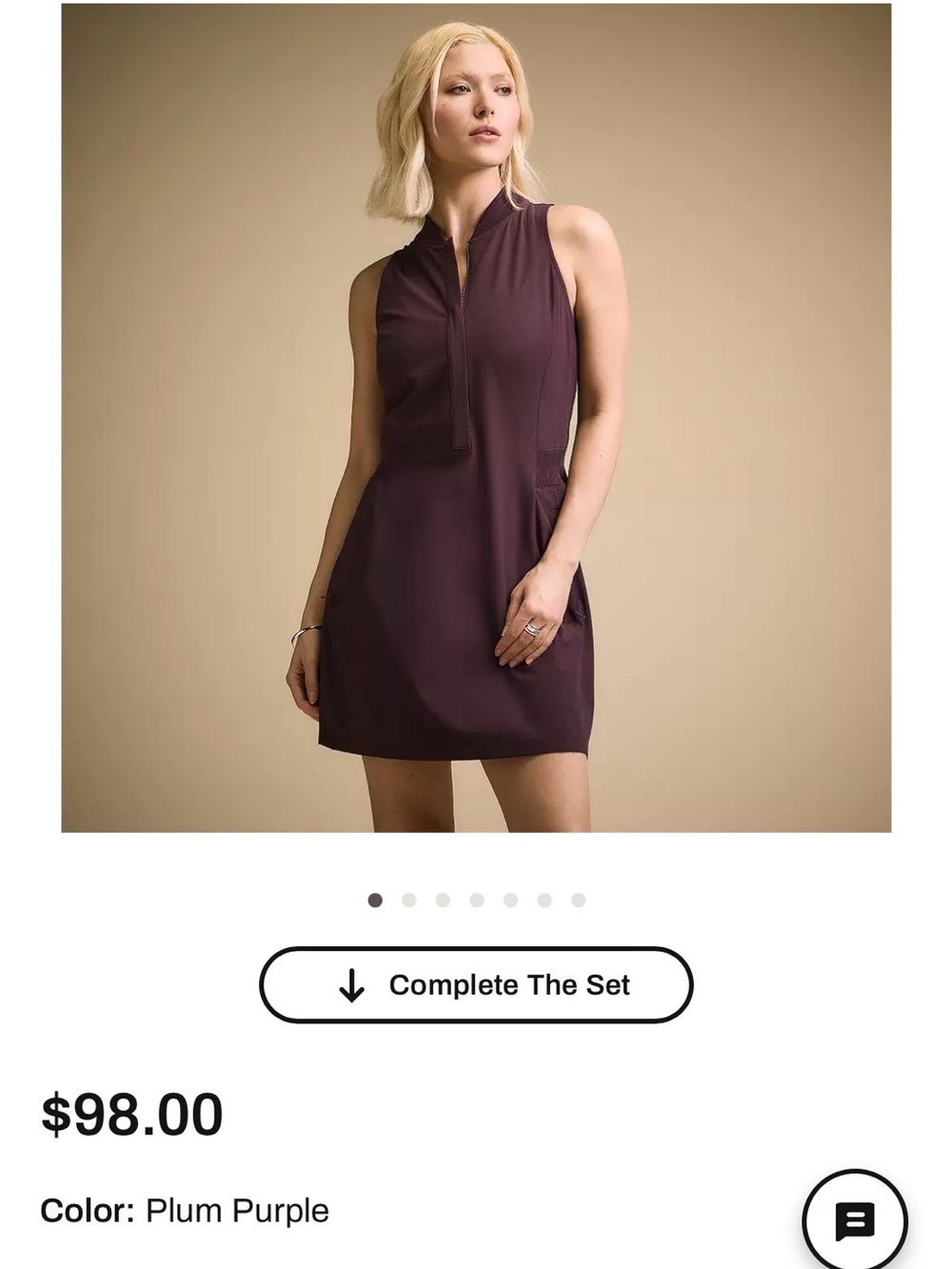 CALIA by Carrie Underwood Plum Purple Sleeveless Polo Shift Dress